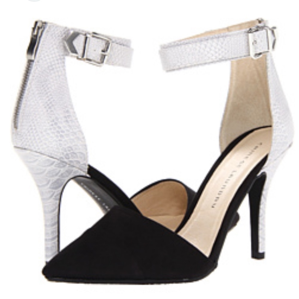 Chinese Laundry Black and Silver Stiletto Heels